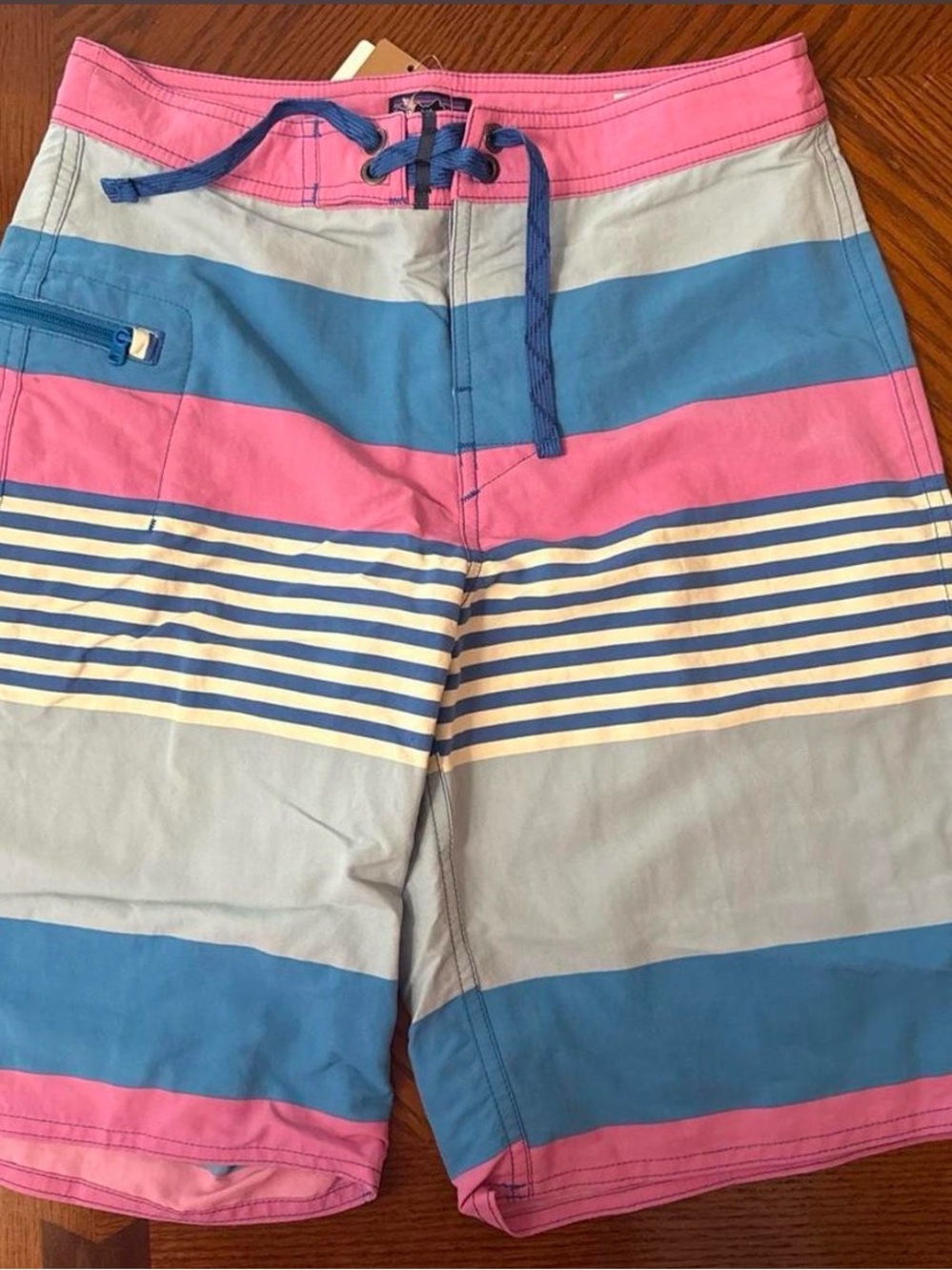 NWT Patagonia Kids Swim Trunks in Pink, Blue & Gray